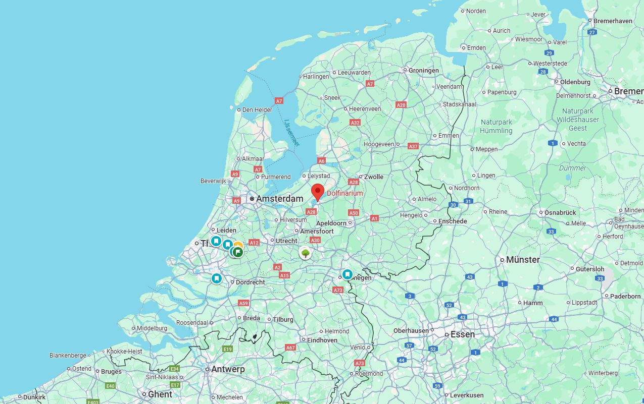 Dolfinarium Harderwijk The Netherlands map